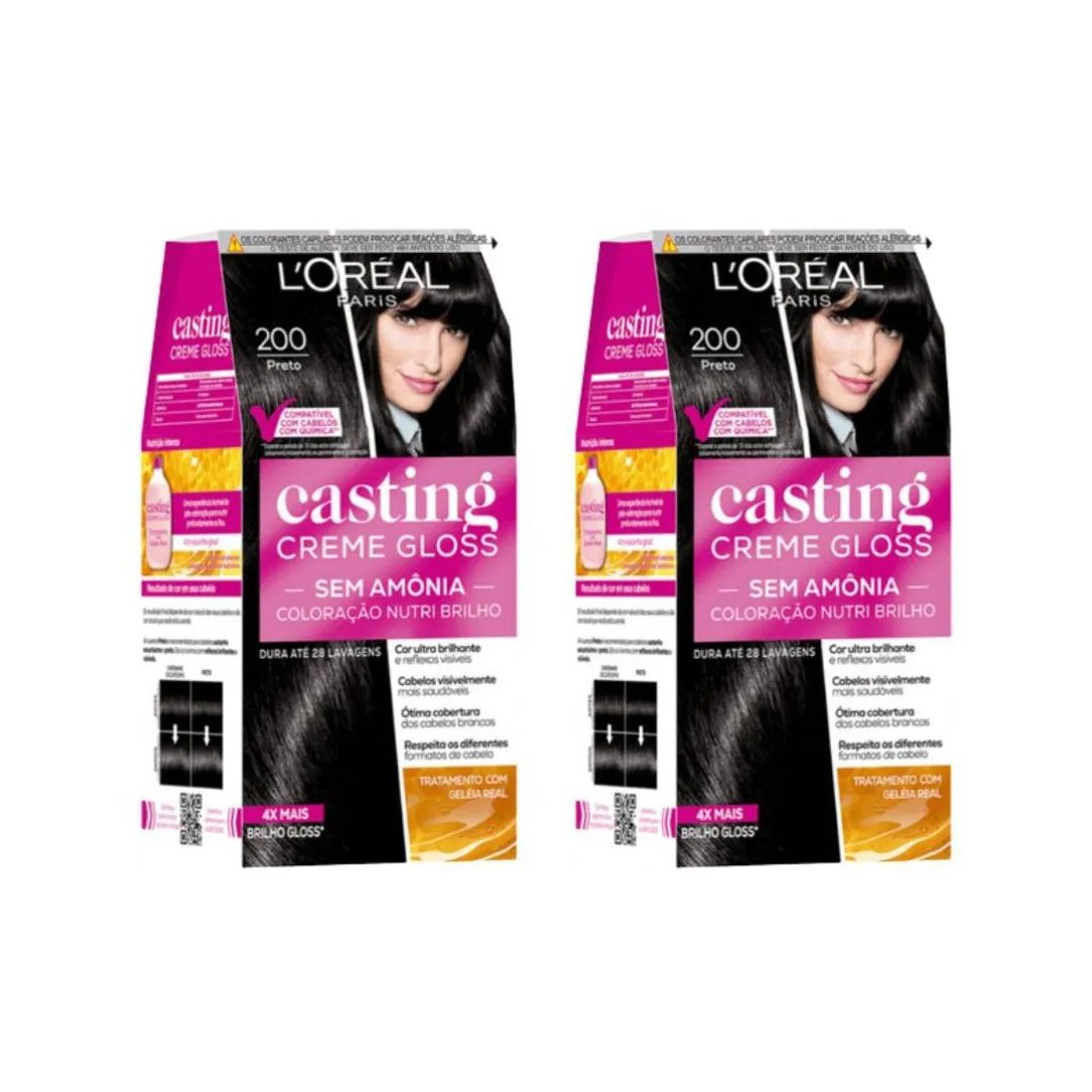 Coloraçao Casting Gloss 200 Preto - Kit C / 2un