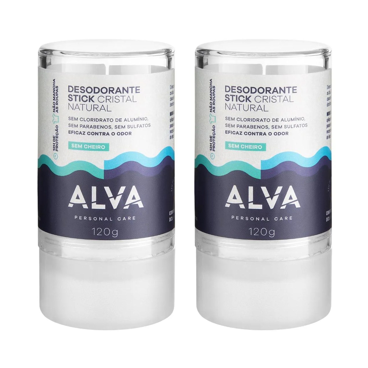 Desodorante Natural Pedra Cristal Alva Alemanha Kit (2 Unid) sem Perfume