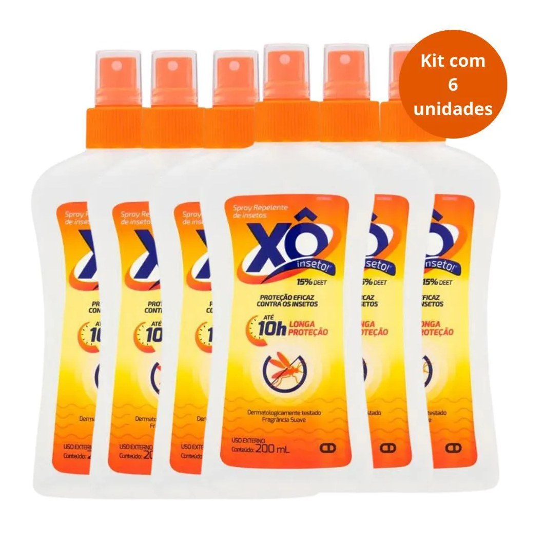 Kit Spray Repelente de Insetos Cimed Xô Inseto com 6 200ml