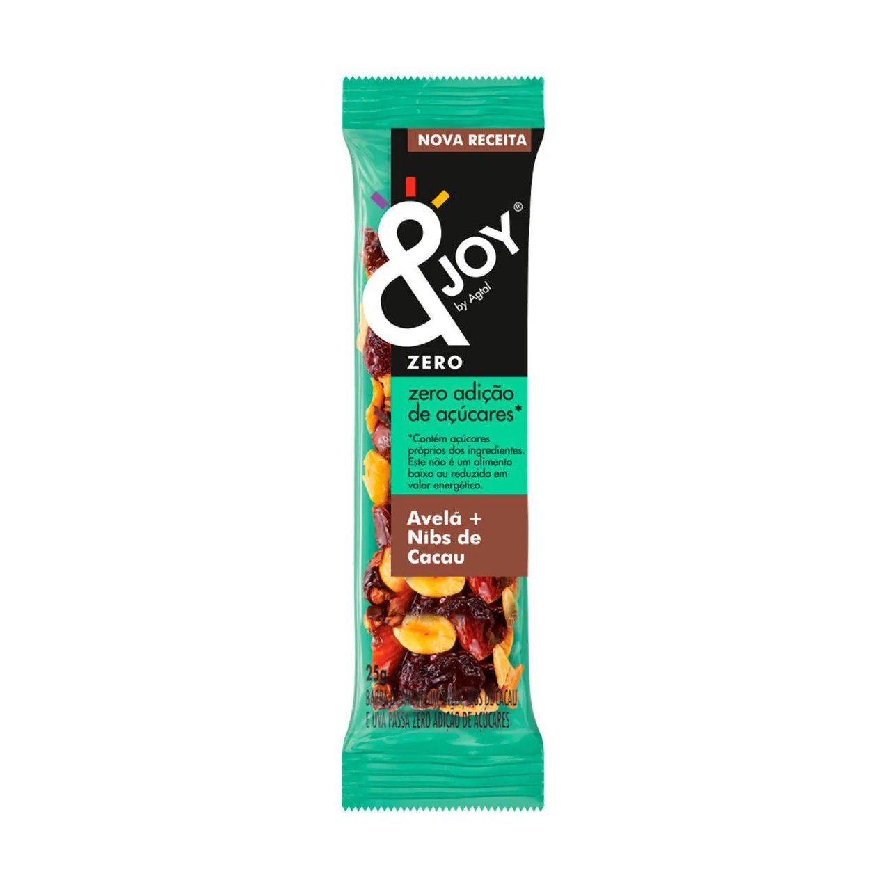 Barra de Nuts &Joy Nuts by Agtal Avelã + Nibs de Cacau Zero Açúcar 25g