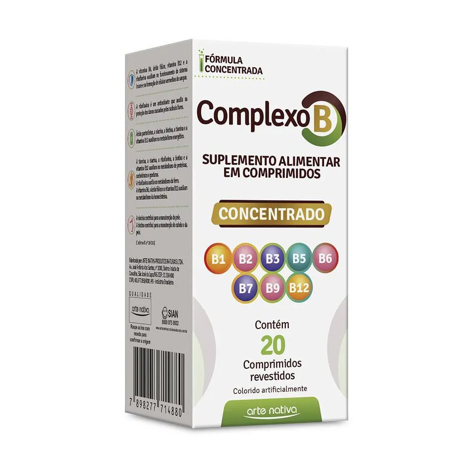 Complexo B Concentrado C/20 comprimidos - Arte Nativa