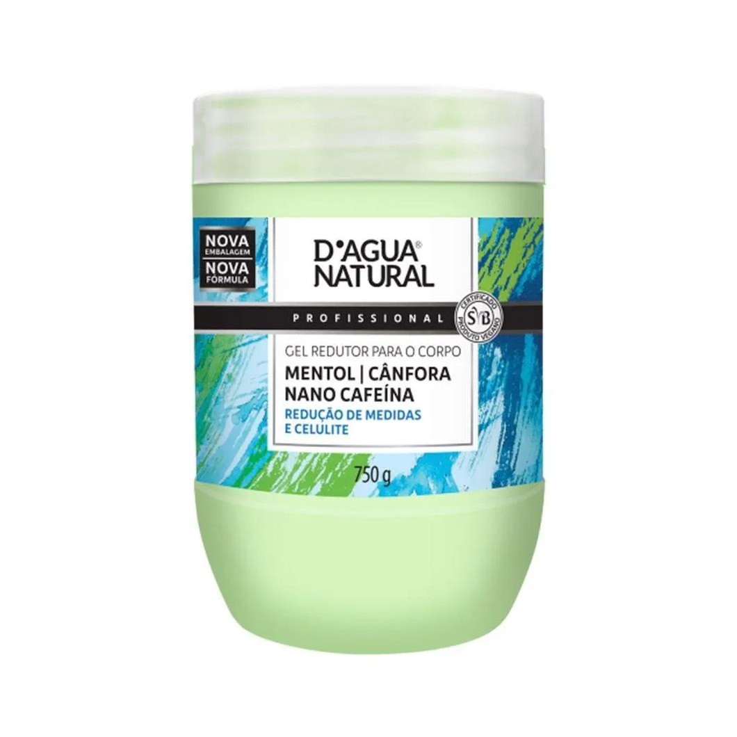 GEL REDUTOR CRIOTERáPICO  D’áGUA NATURAL CAFEíNA - 750G