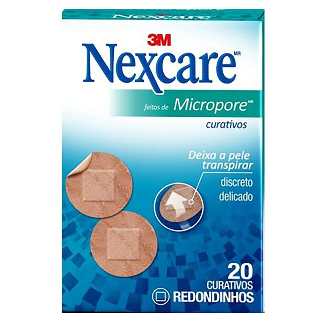 Curativos 3m Nexcare Micropore Redondo Com 20 Unidades