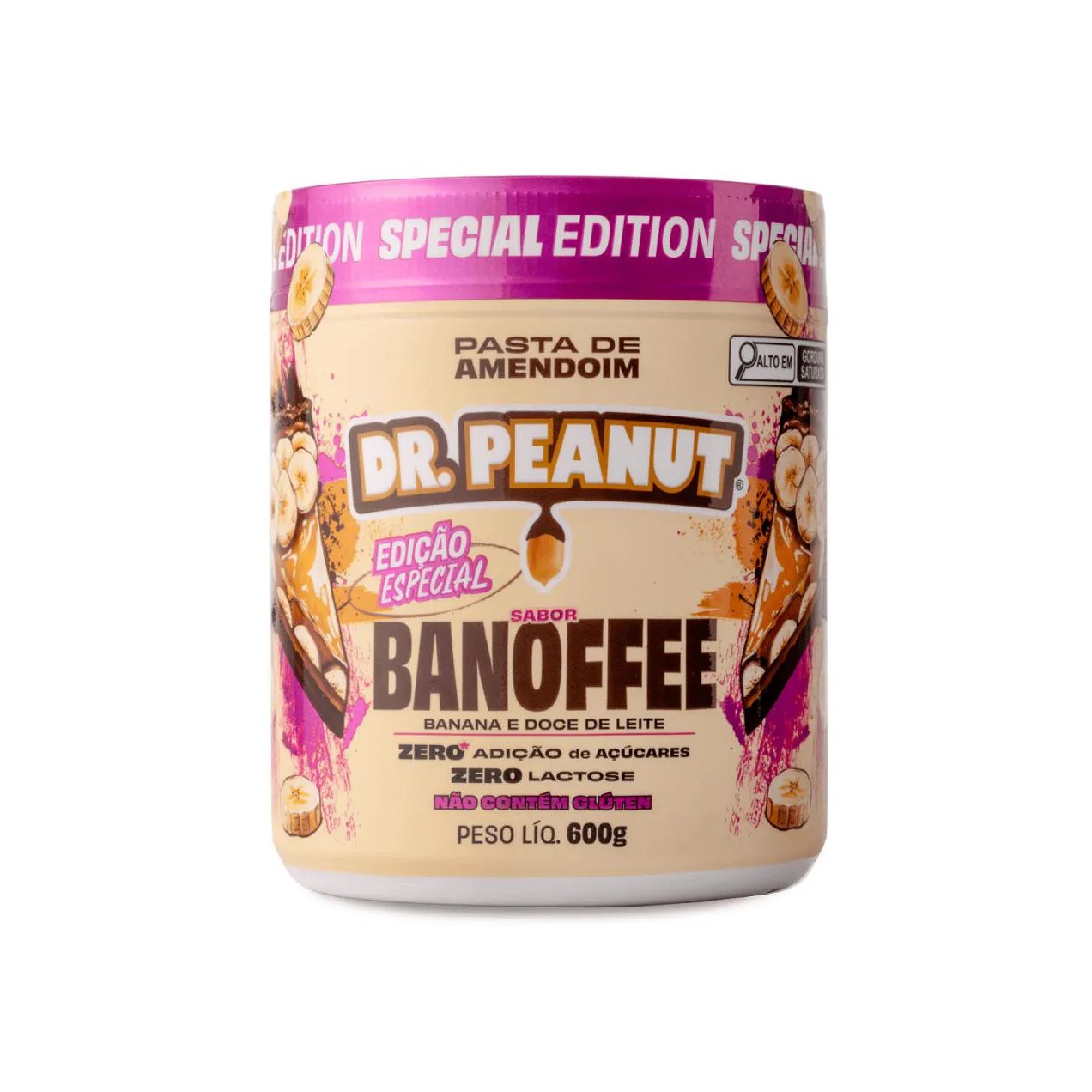 Pasta de Amendoim Banoffee com Whey Protein Dr. Peanut 600G