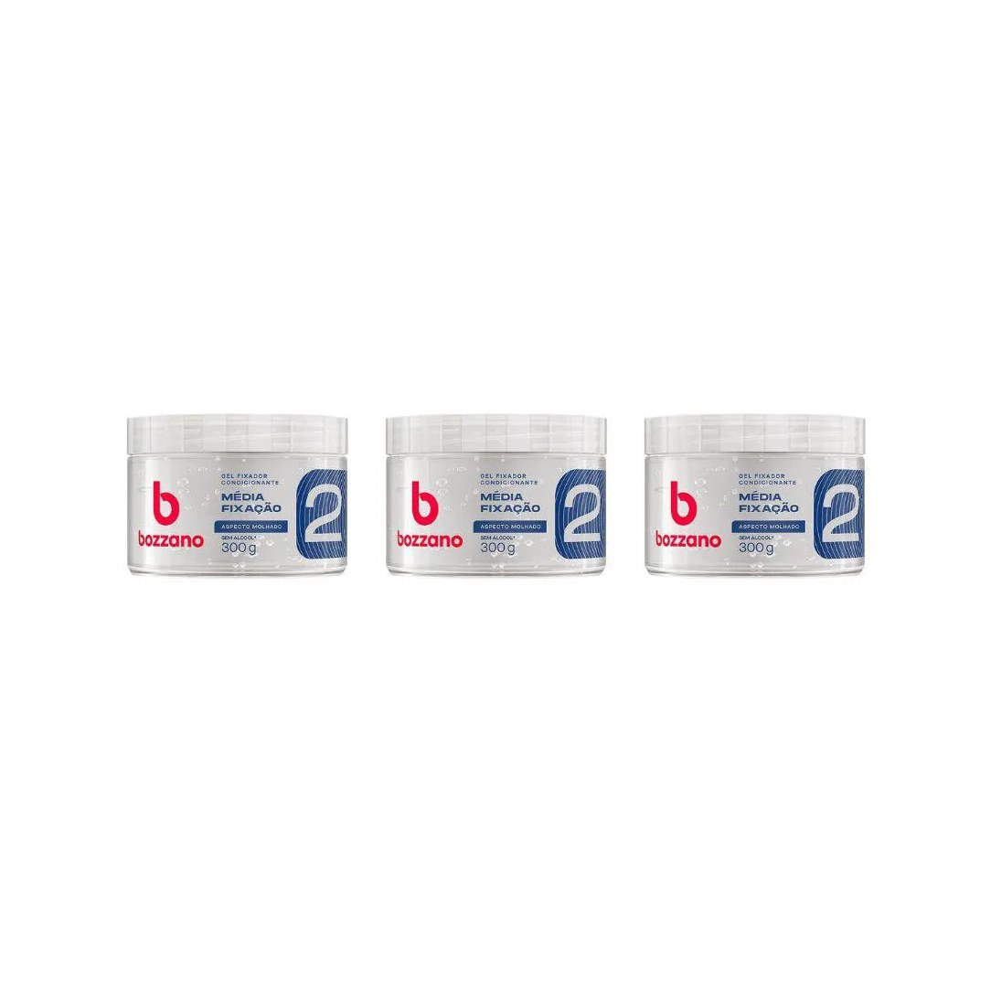 Gel Fixador Bozzano 300g Incolor - Kit C / 3un