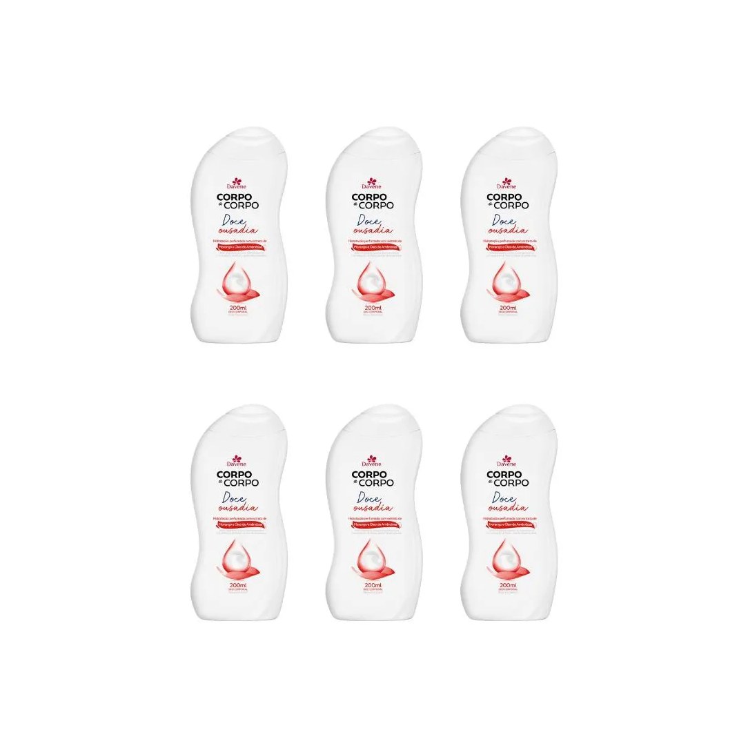 Hidratante Corp Davene Corpo A Corpo 200ml Ousadia - Kit C / 6un