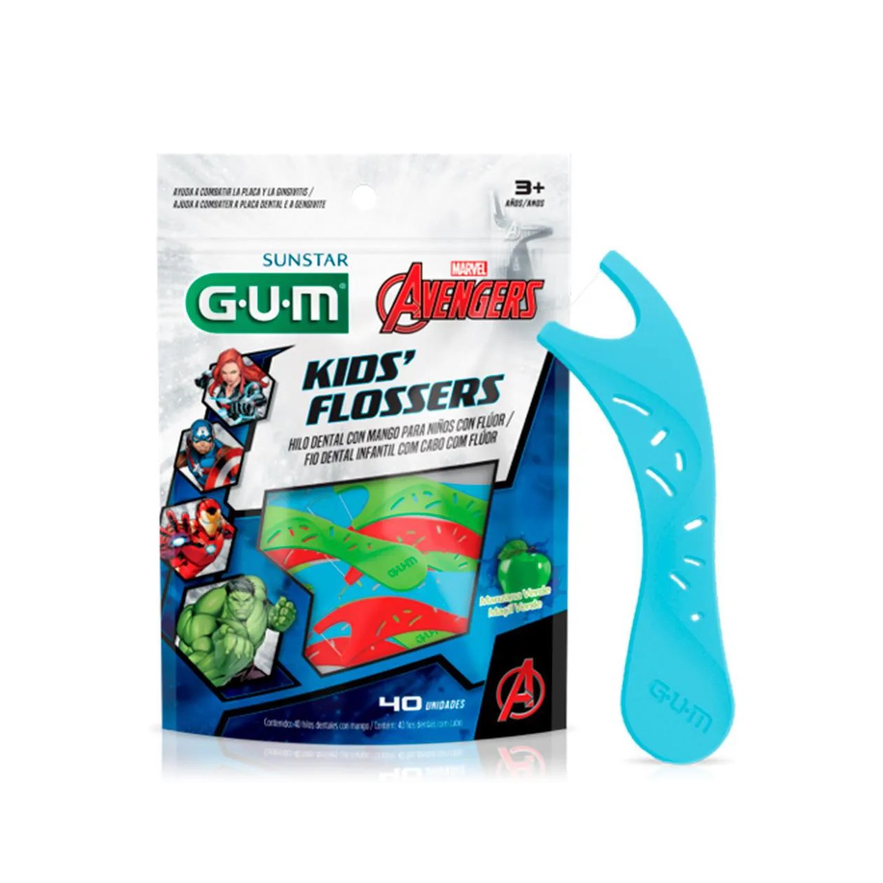 Fio Dental Infantil G.U.M Avengers 40 unidades