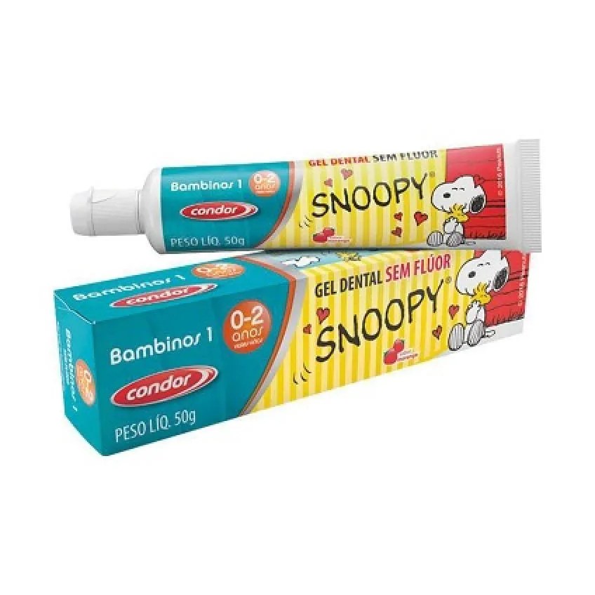 Gel Dental Infantil Condor Snoopy Bambinos 1 sem Flúor 50g