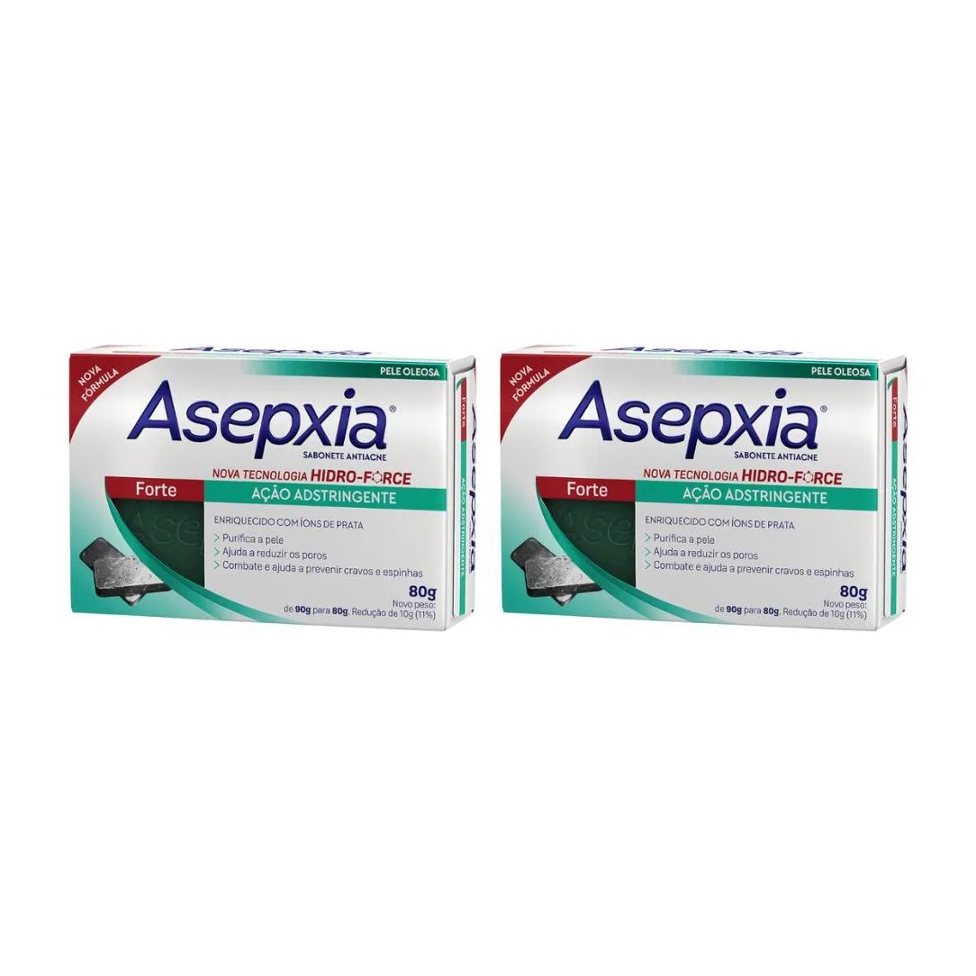 Sabonete Asepxia 80g Formula Forte - Kit C / 2un