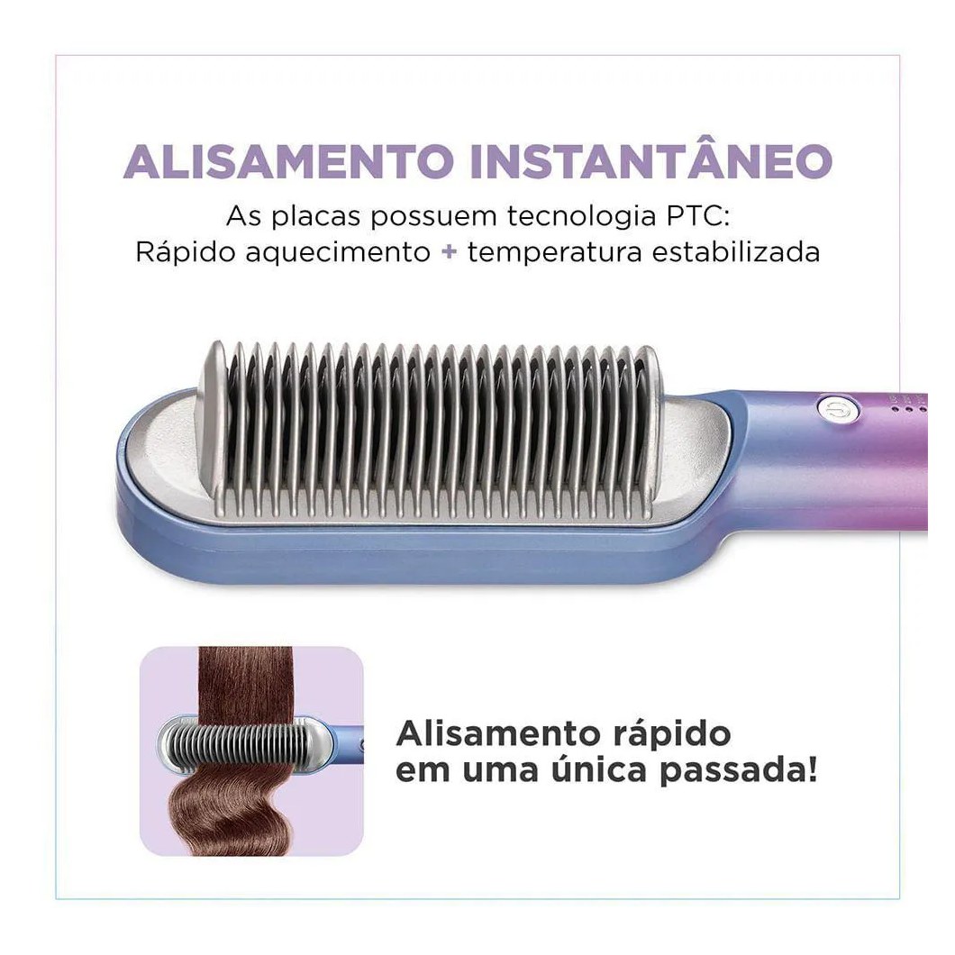Escova Alisadora Qu4tro Elementos By Juliette Mondial Bivolt