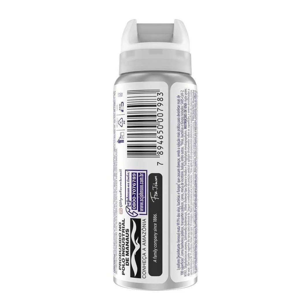 Desinfetante Aerossol Superfícies para Uso Geral Original Lysoform Frasco 55ml