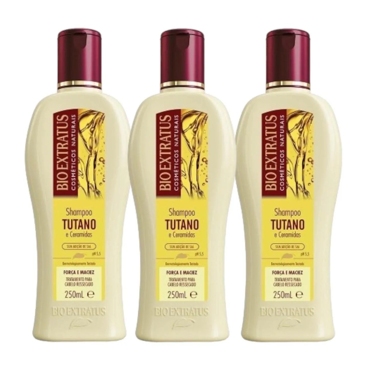 Kit 3 Shampoo Limpeza Suave Tutano 250 Ml Bio Extratus