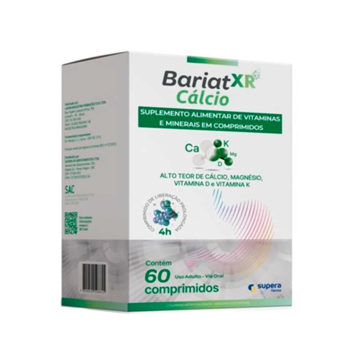 Cálcio Bariat XR com 60 Comprimidos de Liberação Prolongada