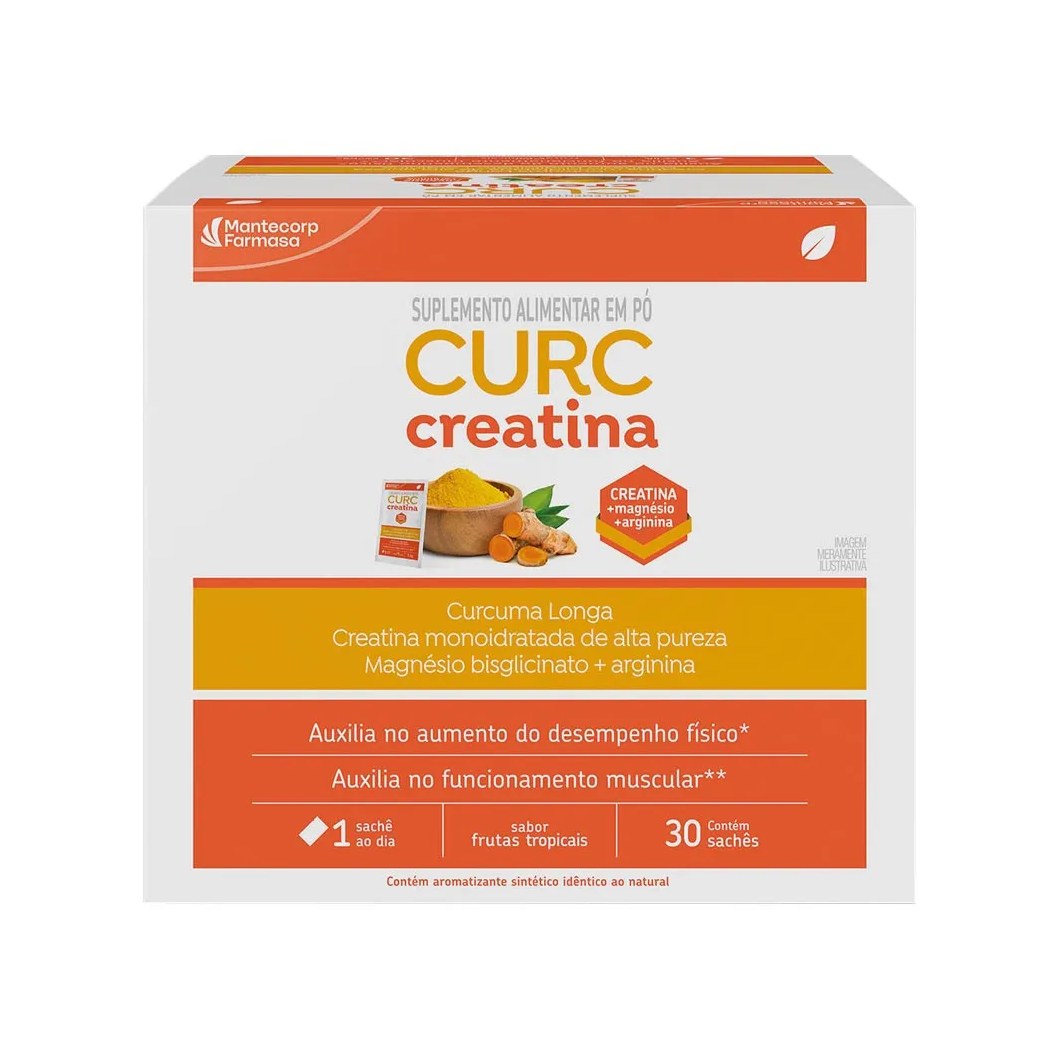 Curc Creatina Sabor Frutas Tropicais Com 30 Saches De 7,3gr Cada Mantecorp Farmasa