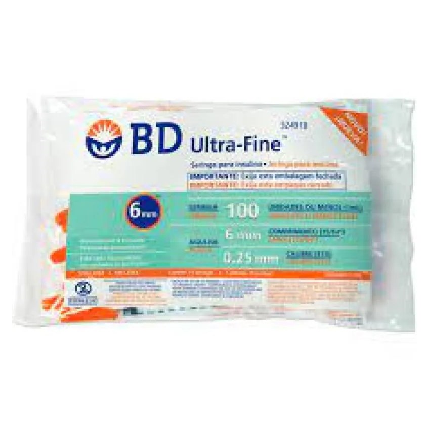Seringa para Insulina Bd Ultra-fine 6mm 100ui com 10 Uni