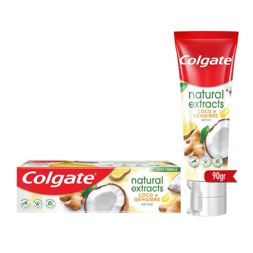 Creme Dental Colgate Natural Extracts Detox Coco e Gengibre 90g