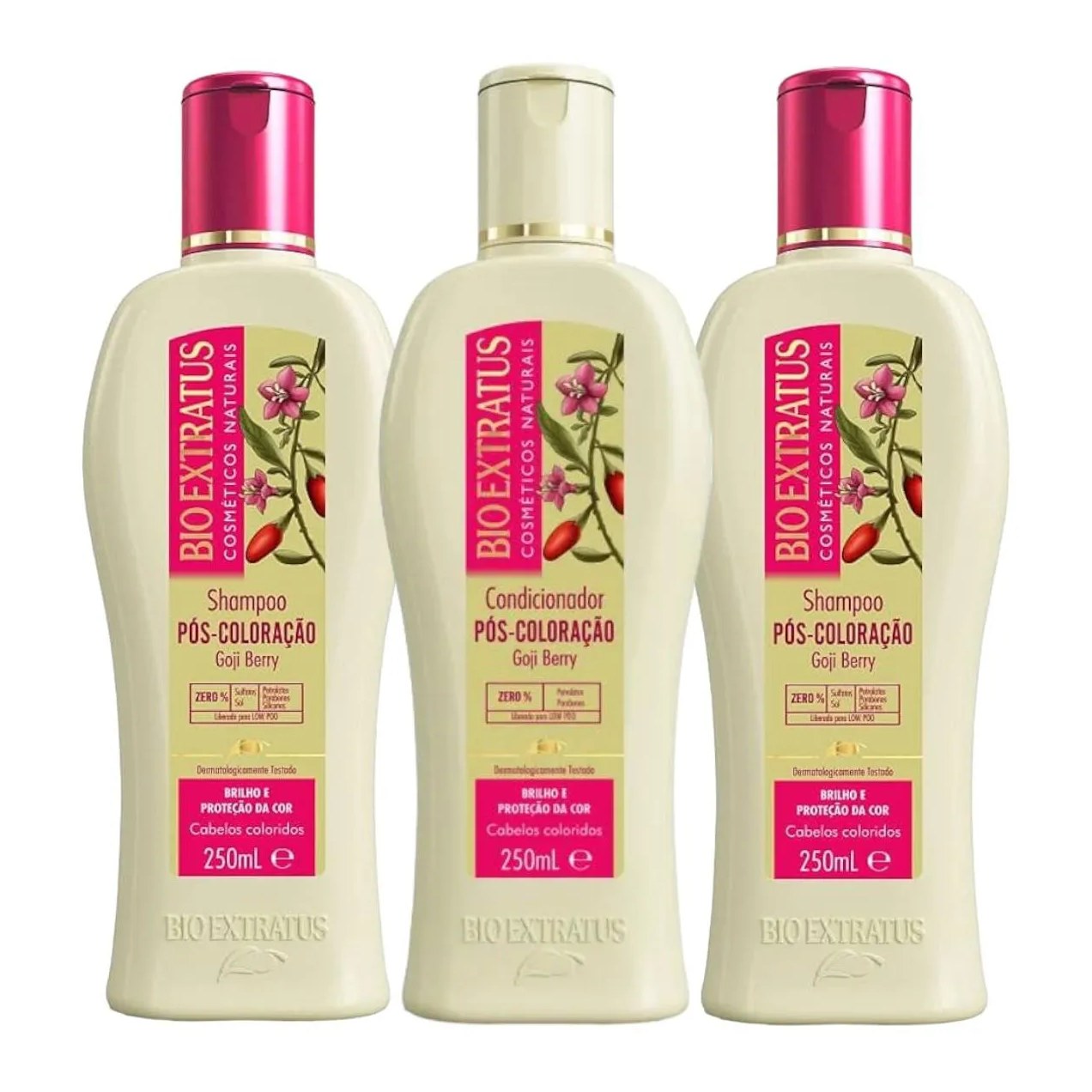 Kit 2 Shampoo 1 Condicionador Proteção da Cor Pós Coloração 250 Ml