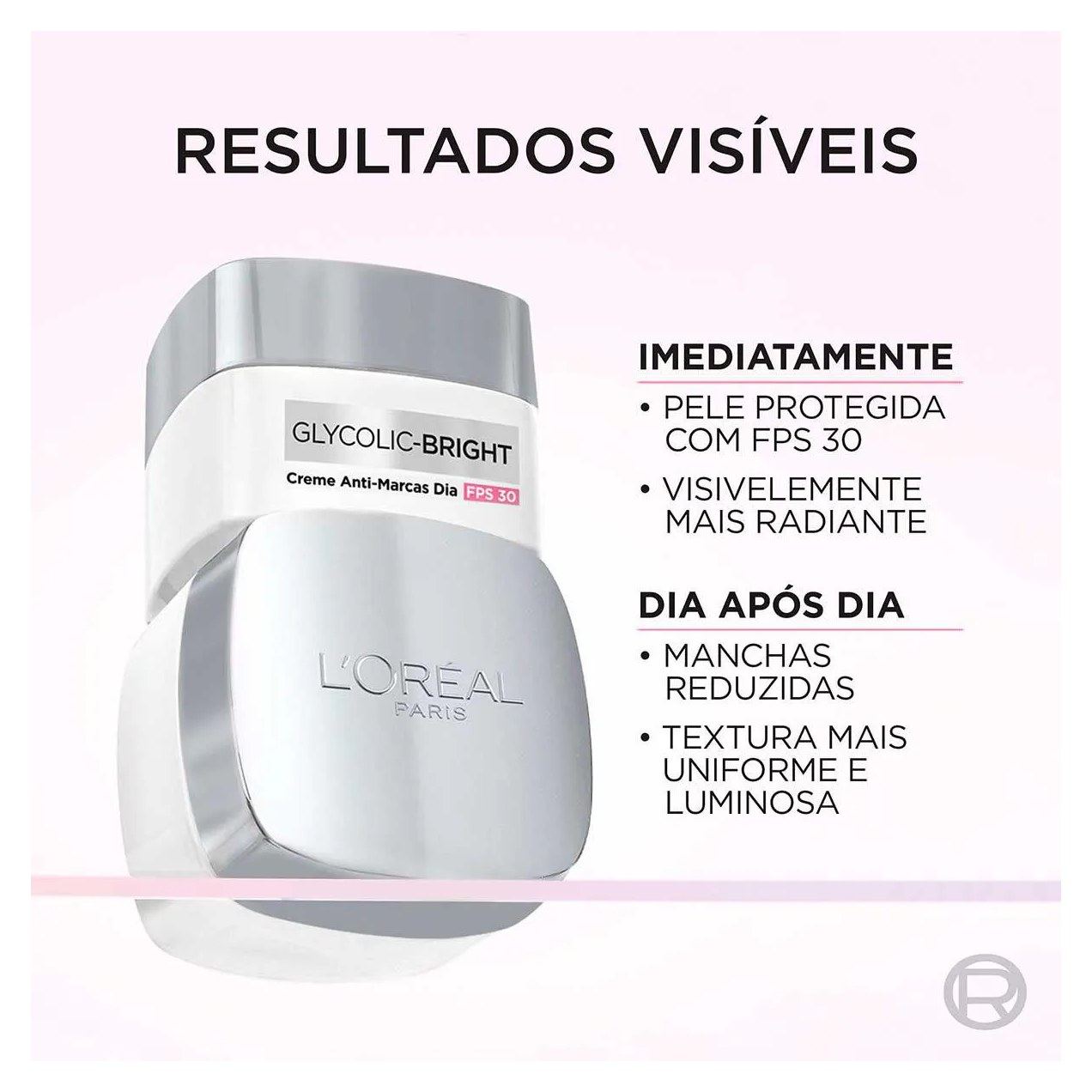 Kit L'Oreal Paris Anti-Marcas Glycolic-Bright - Creme Dia FPS30 + Gel-Creme Noite