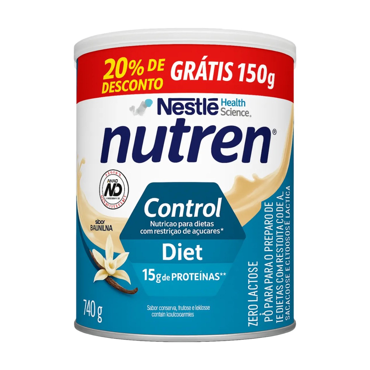Suplemento Alimentar Nestlé Nutren Control Diet Baunilha 740g