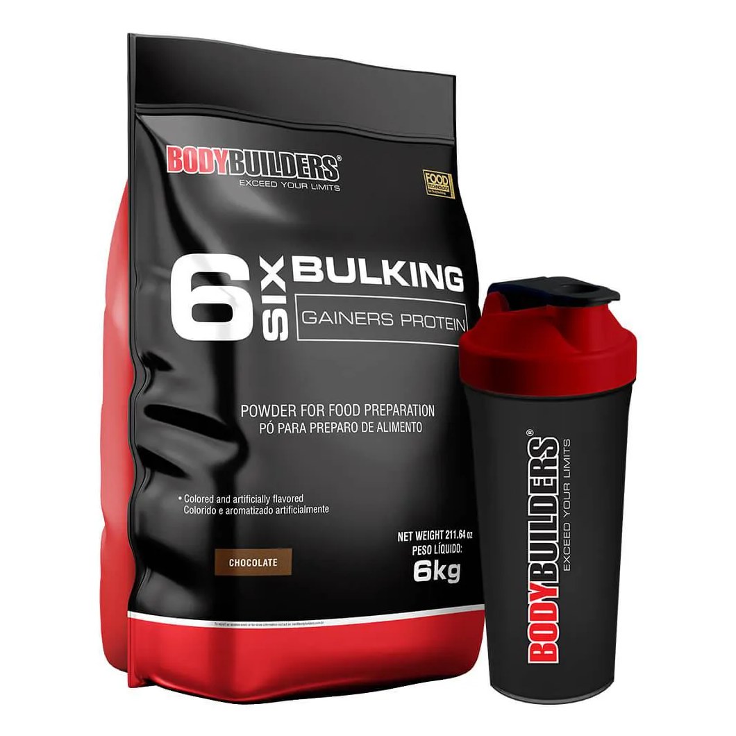 Kit 6 Six Bulking 6kg + Coqueteleira – Bodybuilders Chocolate
