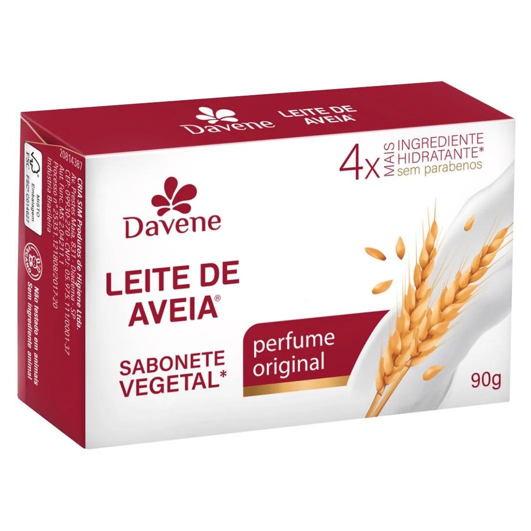 Sabonete Vegetal Leite de Aveia Classico 90g Davene