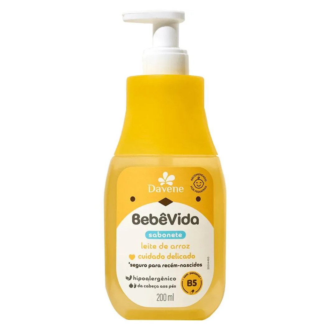 Sabonete Liquido Bebe Vida Leite de Arroz 200ml Davene