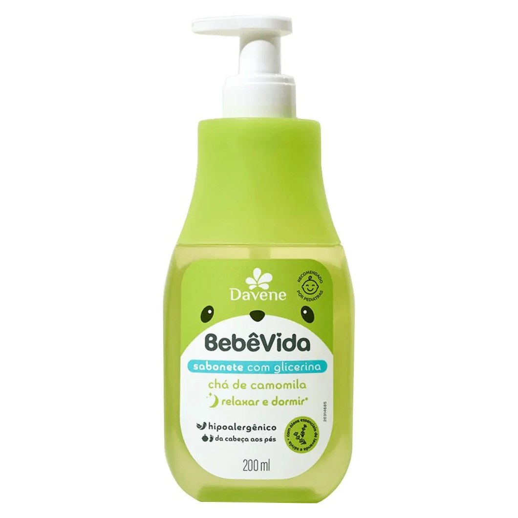Sabonete Liquido Bebe Vida Cha de Camomila 200ml Davene