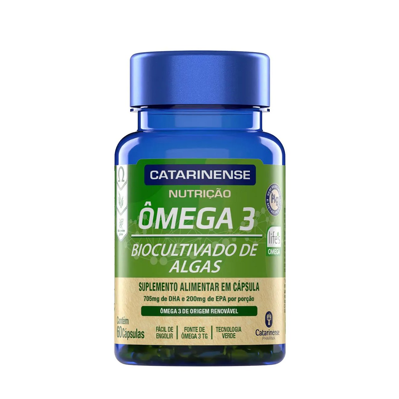 Ômega 3 Biocultivado de Algas Catarinense Nutrição 60 Cápsulas