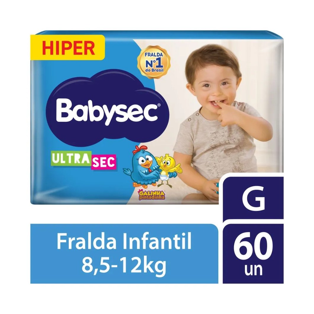 Fralda Babysec Ultrasec Galinha Pintadinha Hiper G 60 Unidades
