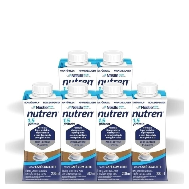 Suplemento Alimentar Nutren 1.5 Protein Cafe Com Leite 200Ml 6 Und