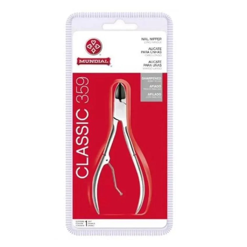 Alicate de Cuticula Profissional Cabo Longo Inox Reto Mundial Bc-359