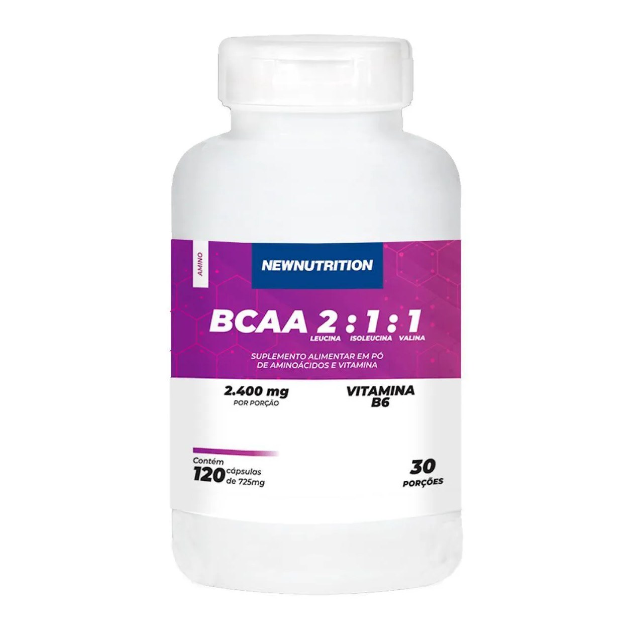 BCAA 2:1:1 2400mg Newnutrition 120 Cápsulas