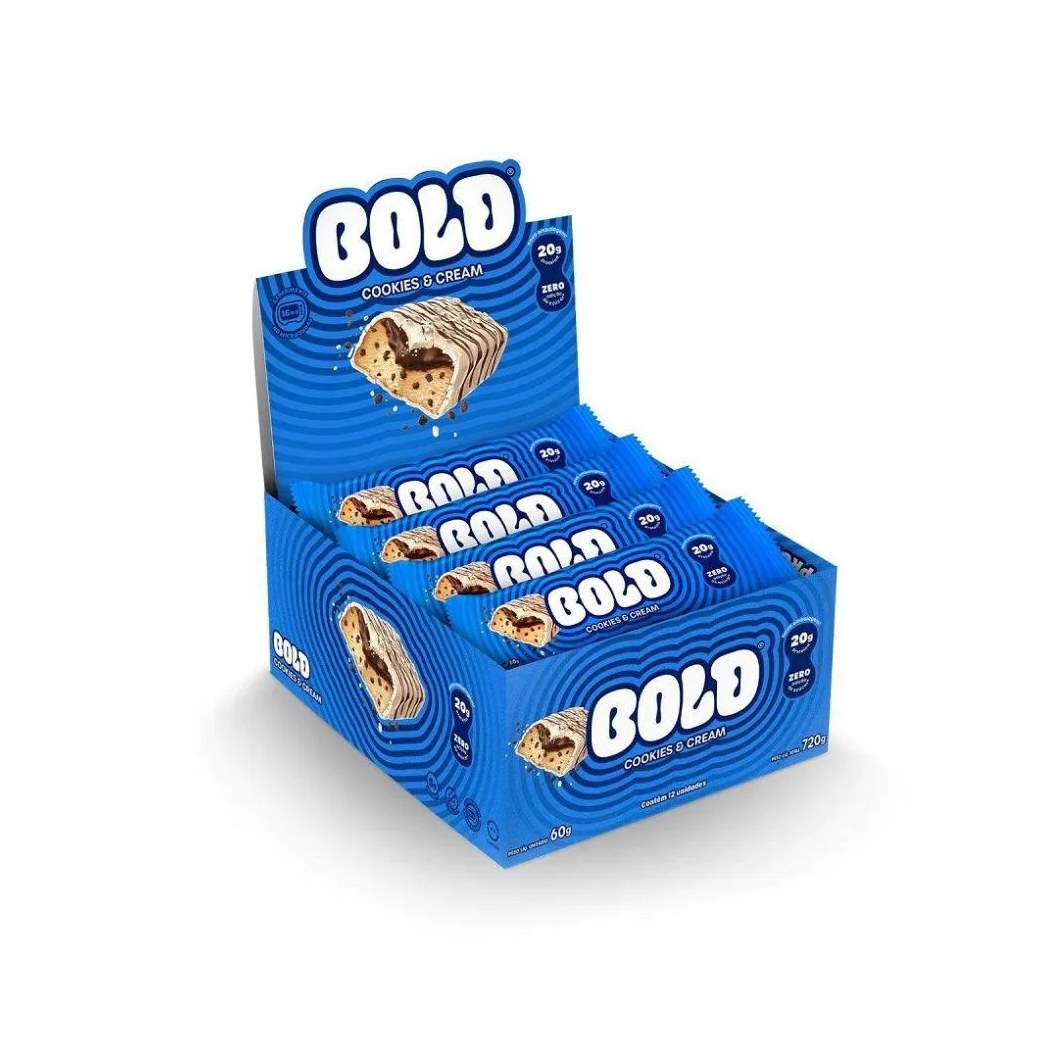 Barra de Proteína Bold Snacks Bold Cookies & Cream 60g 12 unidades