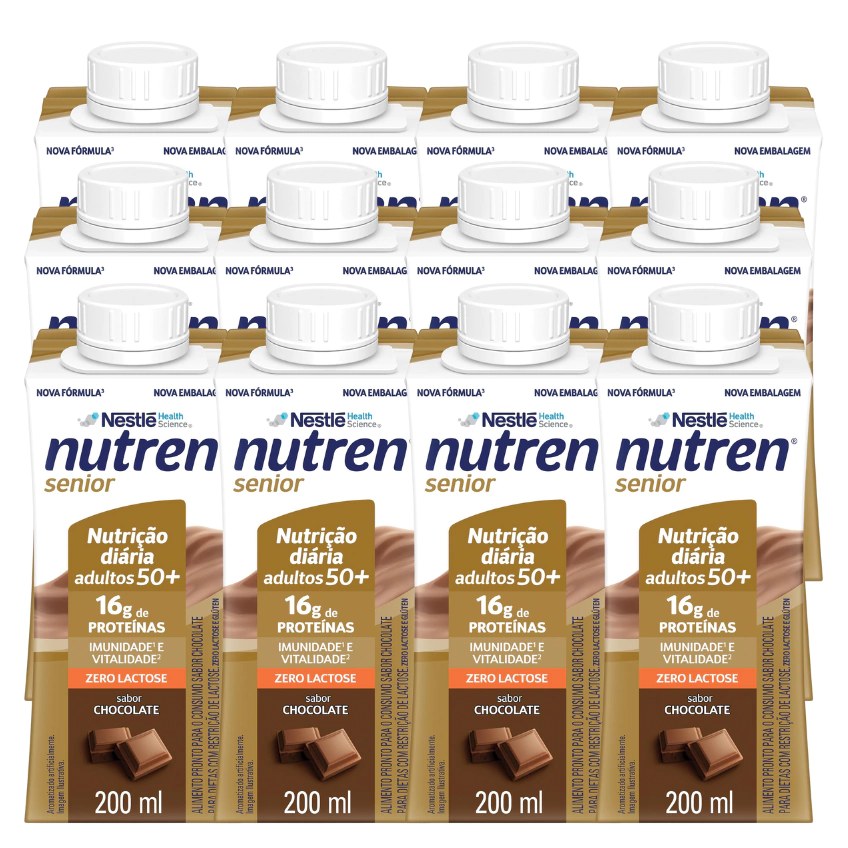 Complemento Alimentar Nutren Senior Chocolate 200Ml 12 Unidades