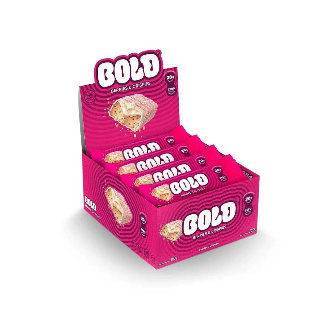Barra de Proteína Bold Snacks Bold Bar Berries & Crispies 60g 12 unidades