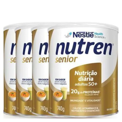 Complemento Alimentar Nutren Senior Sem Sabor 740G 4 Unidades