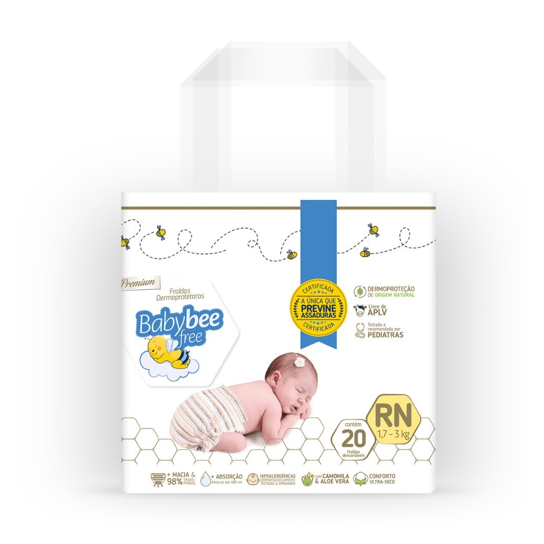 Fralda Baby Bee Free Dermoprotetora Rn Com 20 Unidades