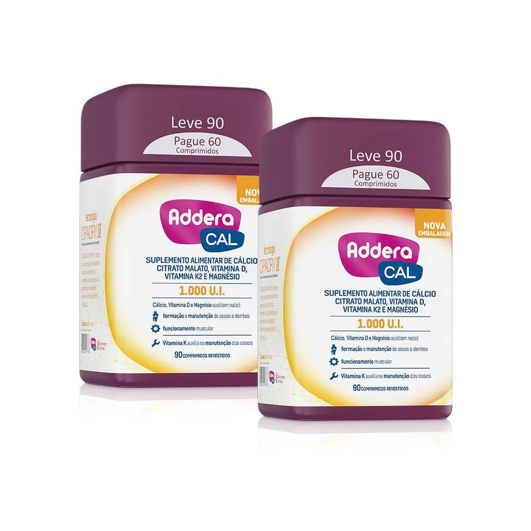 Kit 2 Vitaminas D Addera Cal 1.000UI – 90 Comprimidos