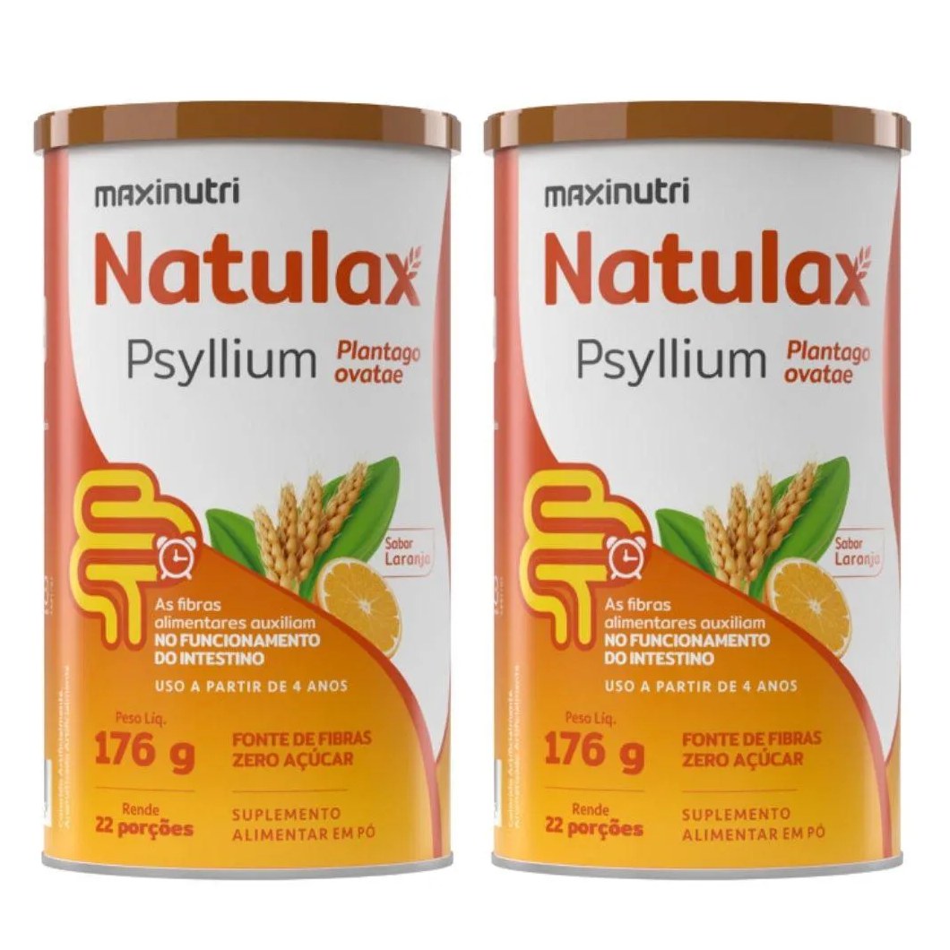 Kit 2x Natulax Psyllium 176g – Maxinutri Laranja