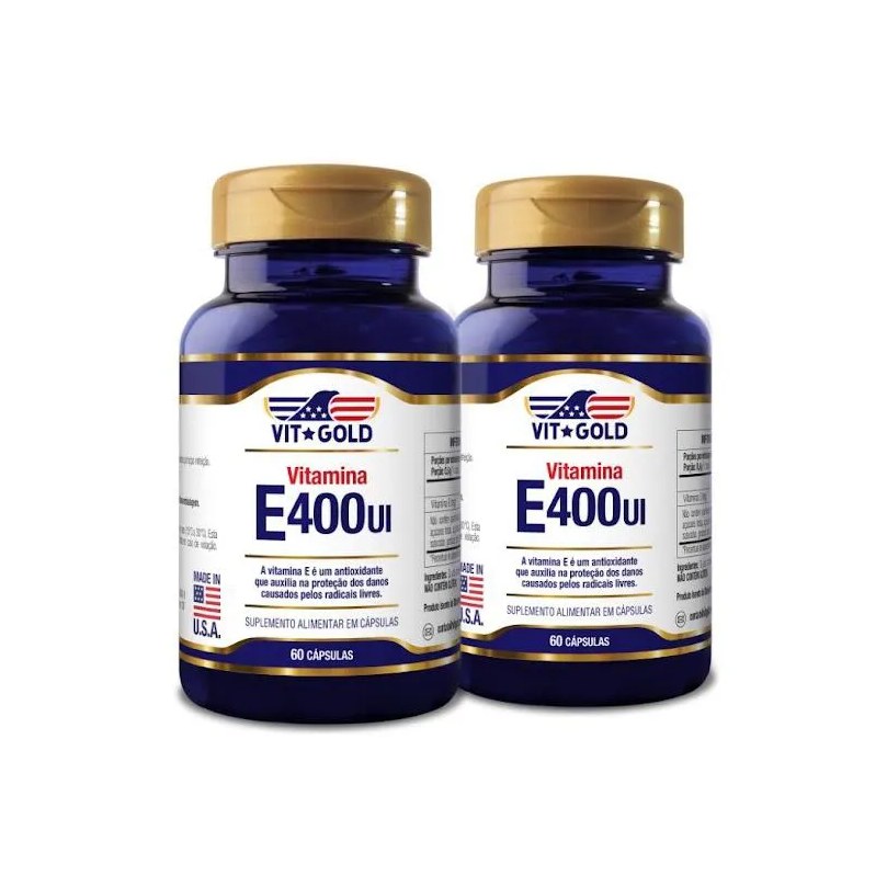 Kit 2x Vitamina E 400 UI Vitgold 60 Cápsulas