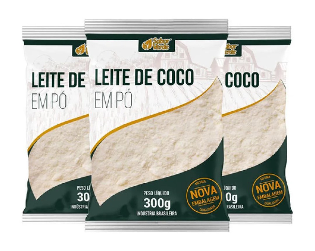 Kit 3 Leite De Coco Em Po 300G – Sabor Verde