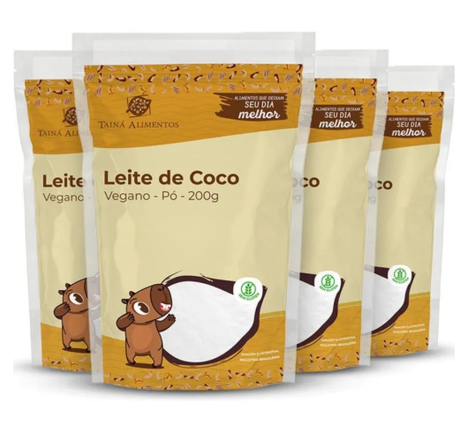 Kit 4 Leite de Coco em Po Vegano 200G – Taina Alimentos