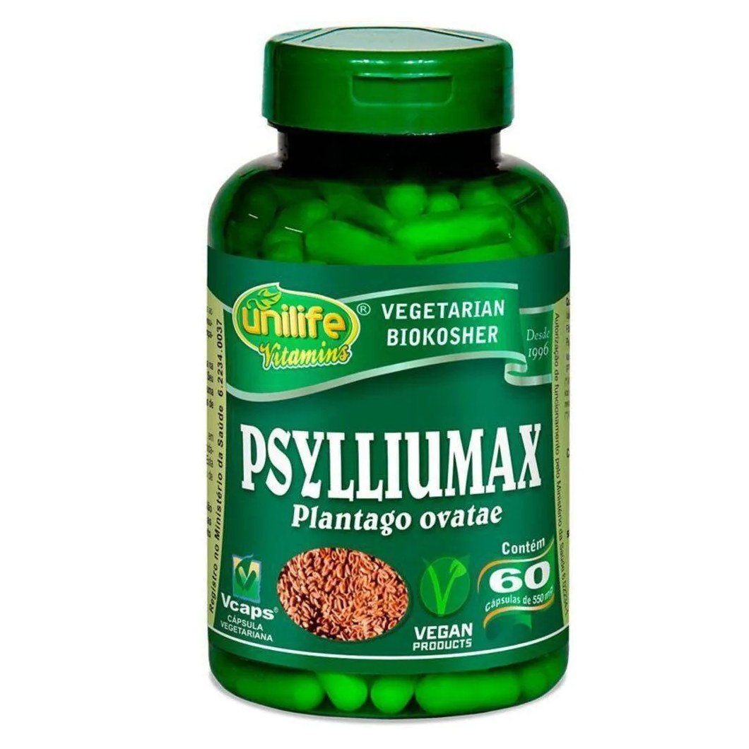 Kit 5 Psyllium 60cáps Psylliumax Unilife