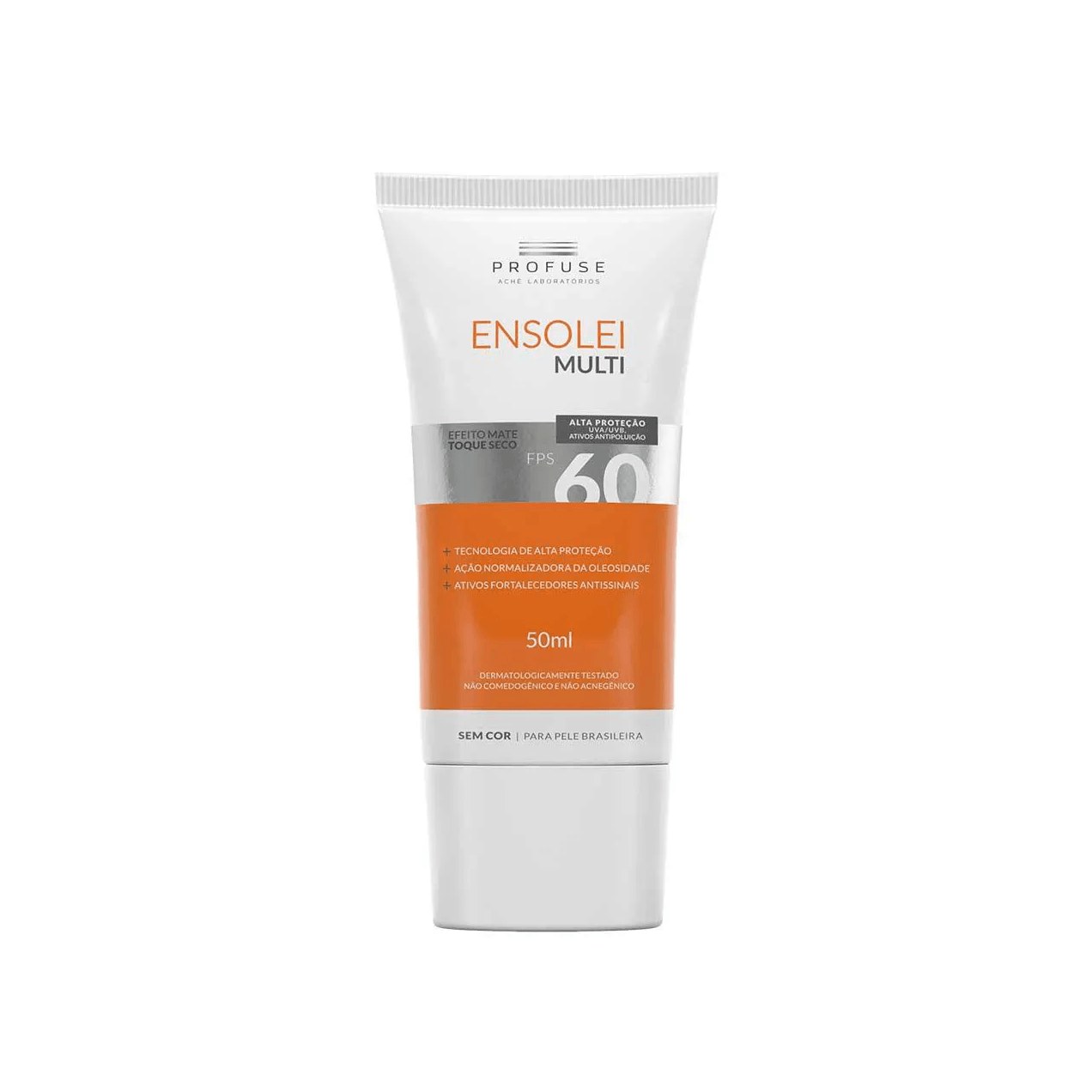 Protetor Solar Facial Profuse Ensolei Multi FPS60 Toque Seco Efeito Mate Sem Cor 50ml