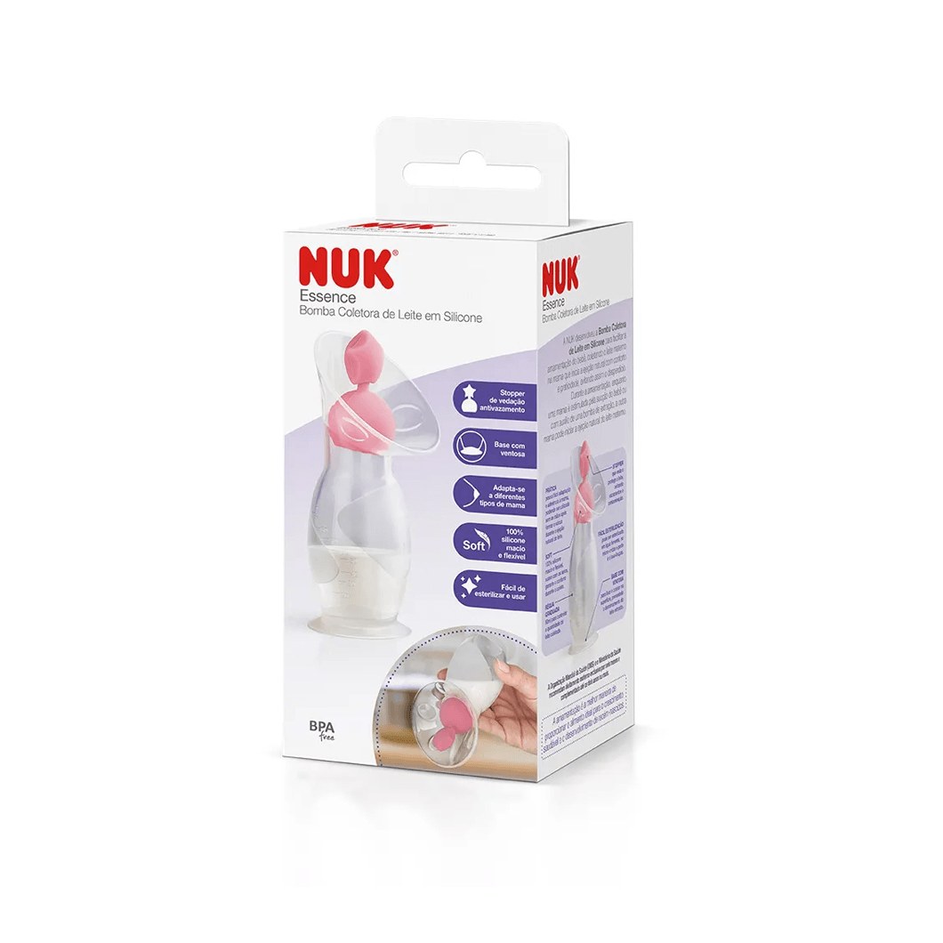 Bomba de Tirar Leite NUK Essence Manual Antivazamento com Ventosa Silicone 1 Unidade