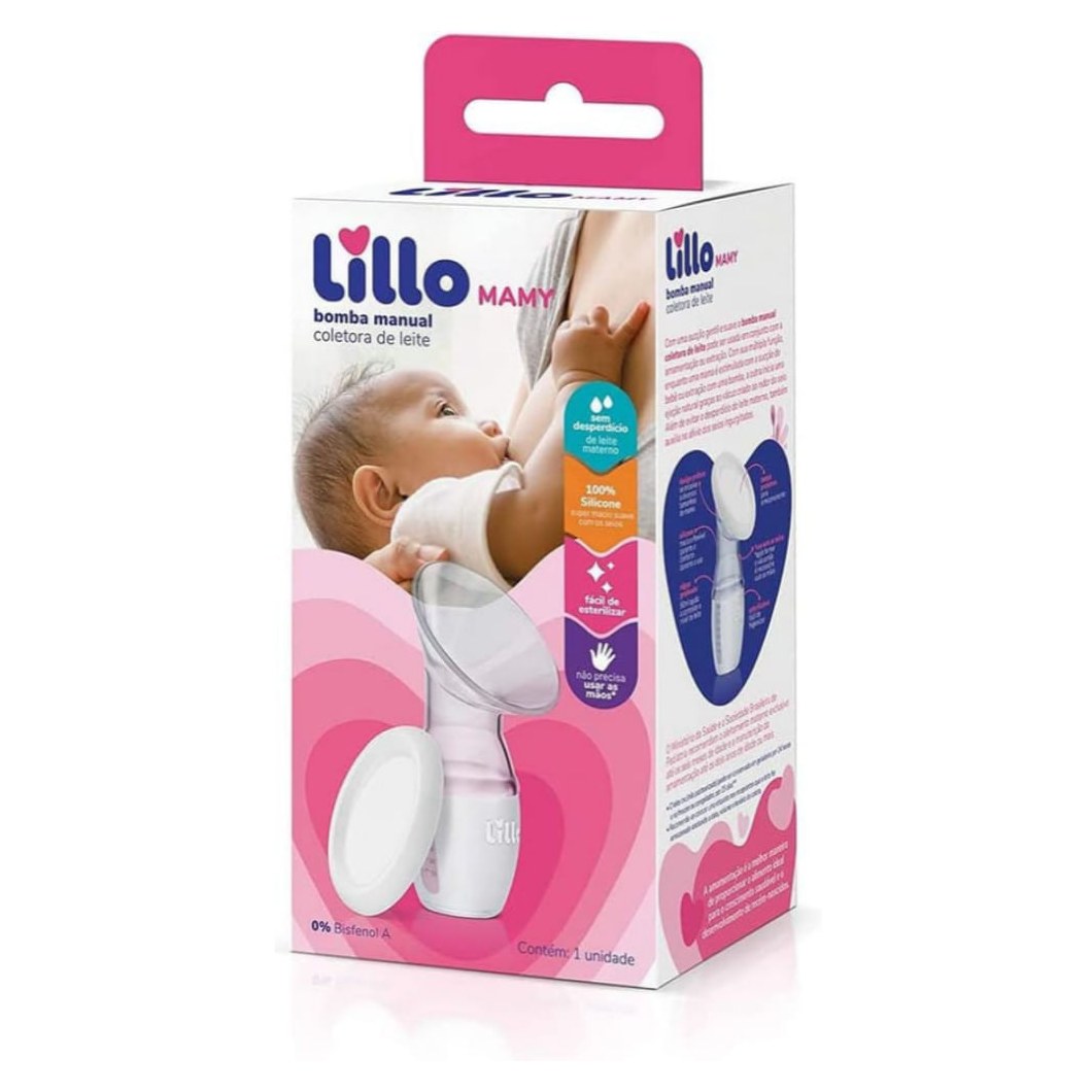 Bomba de Tirar Leite Lillo Mamy Manual Tampa Protetora Silicone 90ml 1 Unidades