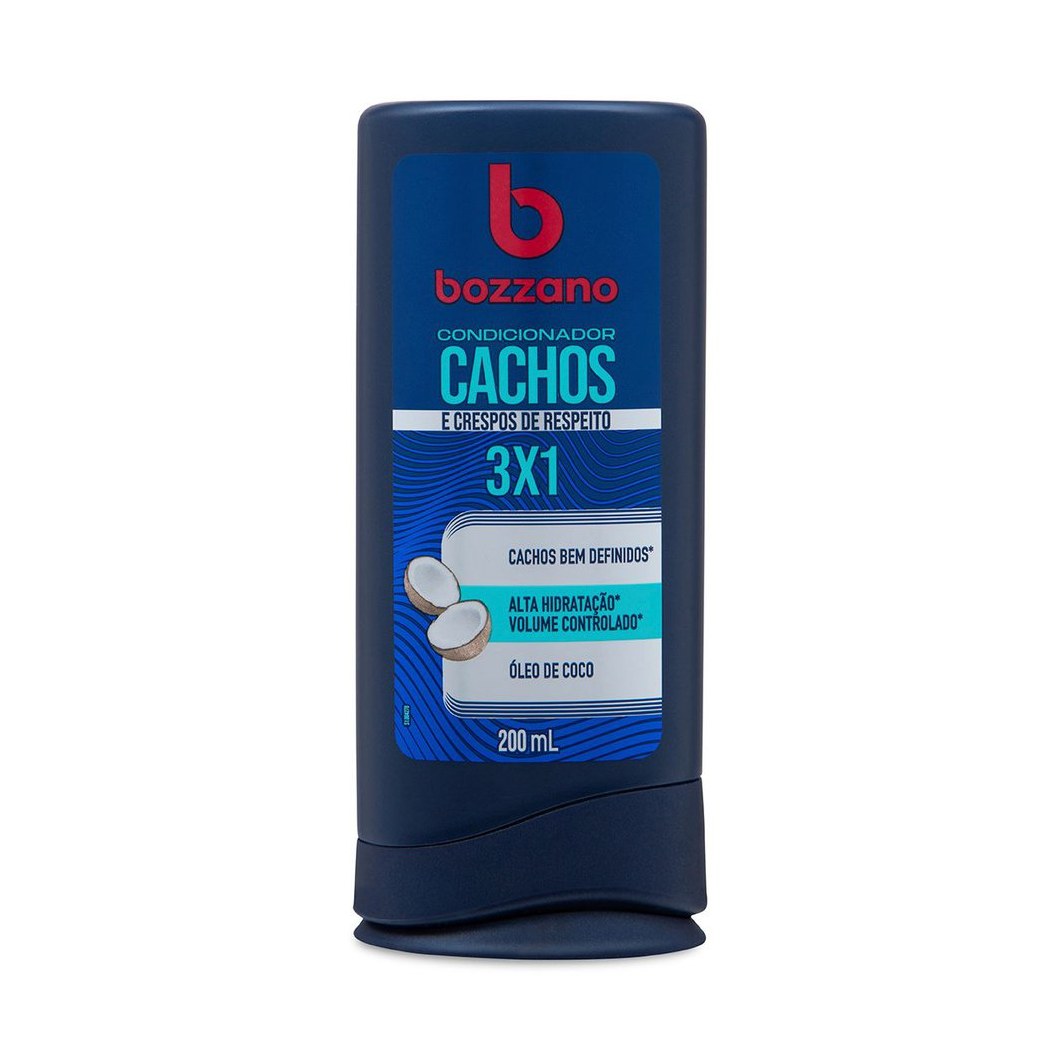 Condicionador Bozzano Cachos 3 x 1 Óleo de Coco 200ml