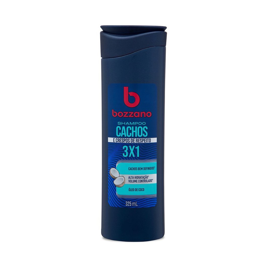 Shampoo Bozzano Cachos 3 x 1 Óleo de Coco 325ml