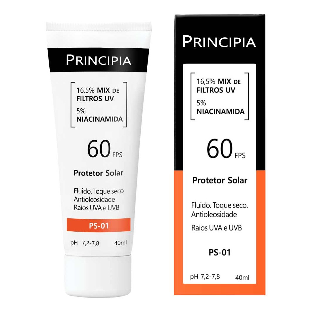 Protetor Solar Principia PS-01 FPS60 Mix de Filtros + Niacinamida 40ml