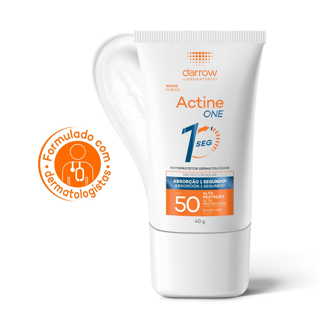 Protetor Solar Facial Actine One FPS50 Sem Cor 40g